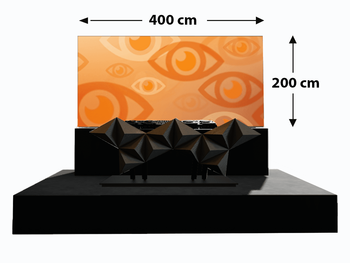 LED 3D DJ Booth met Ledscherm van 200x400 cm