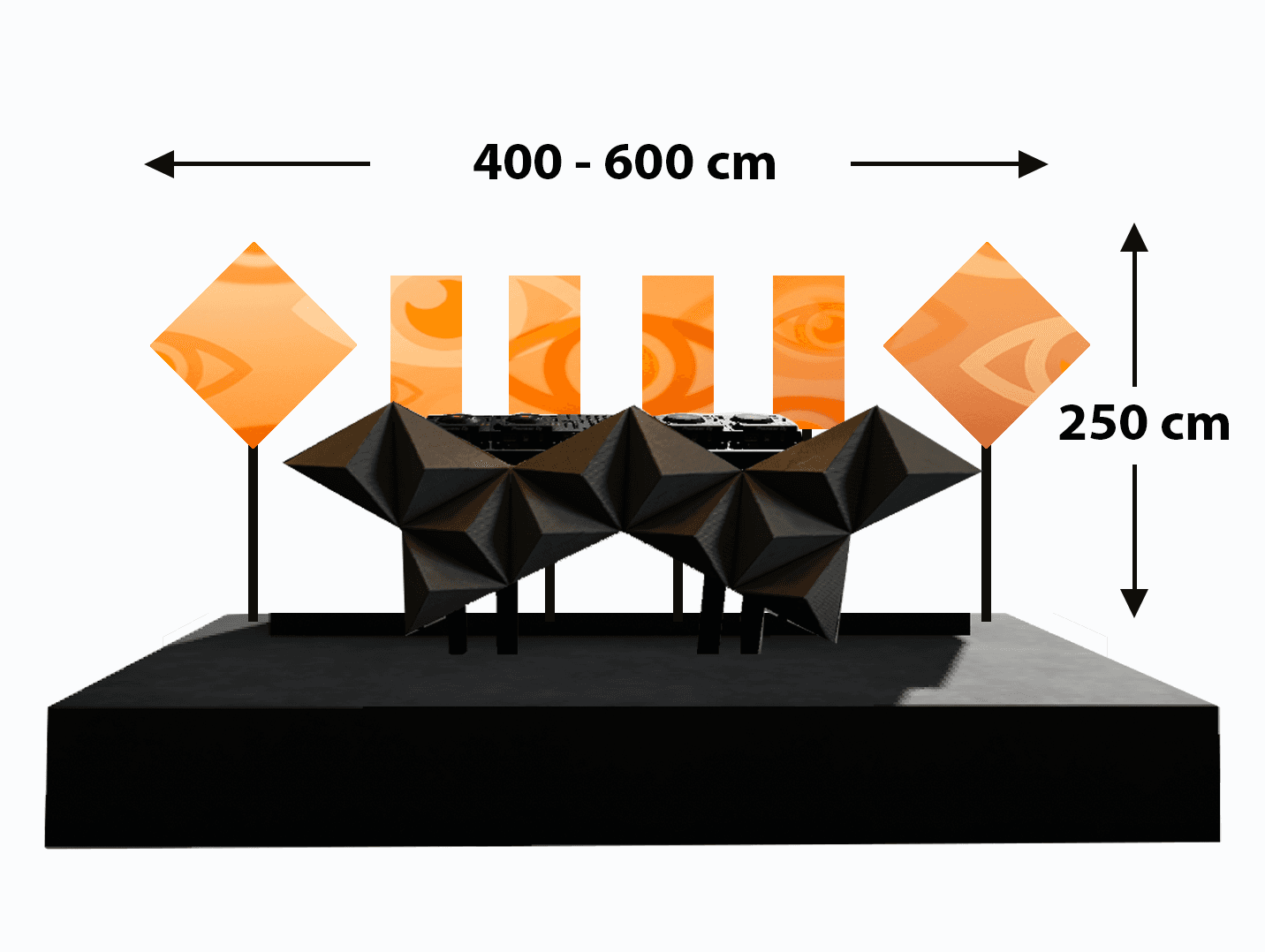 LED 3D DJ Booth met Ledpanelen creatieve opstelling