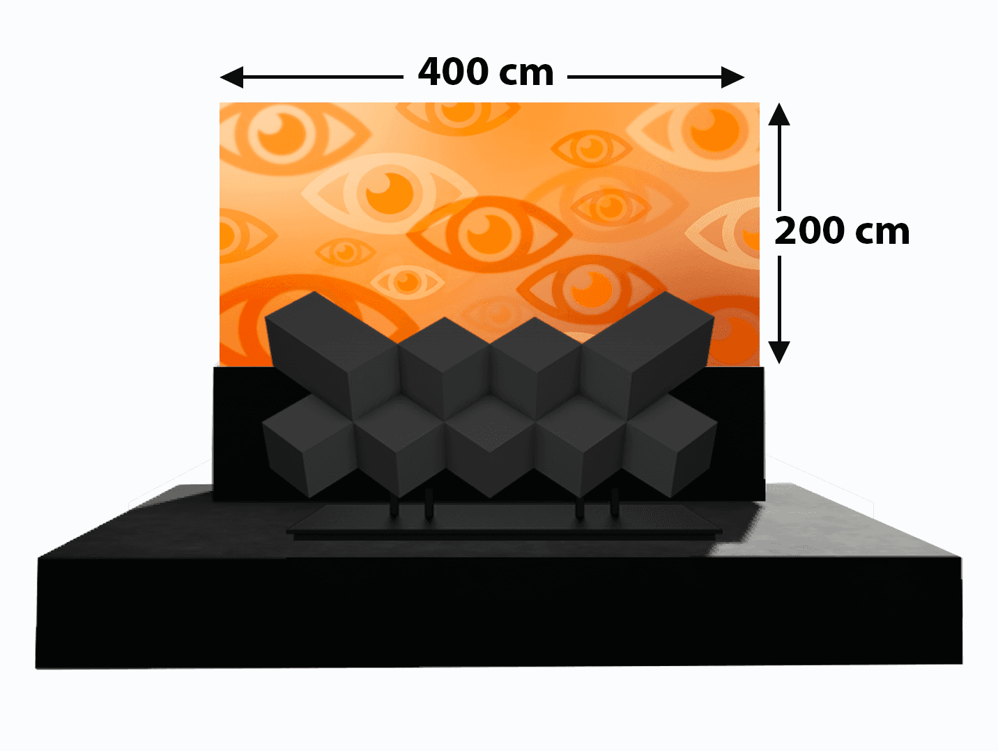 LED Cube DJ Booth met Ledscherm van 400x200 cm