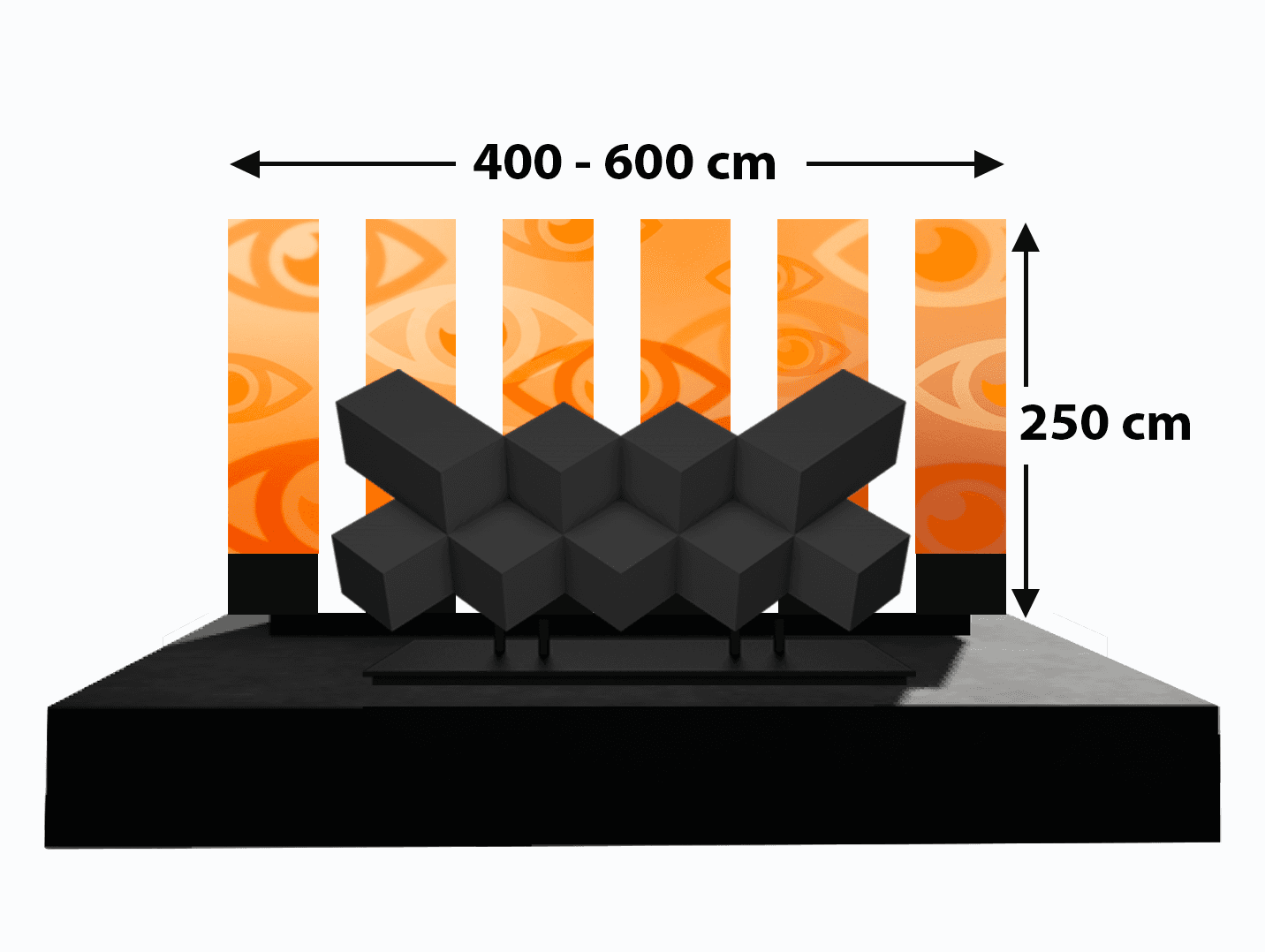 LED Cube DJ Booth met Ledbanners van 50x250 cm